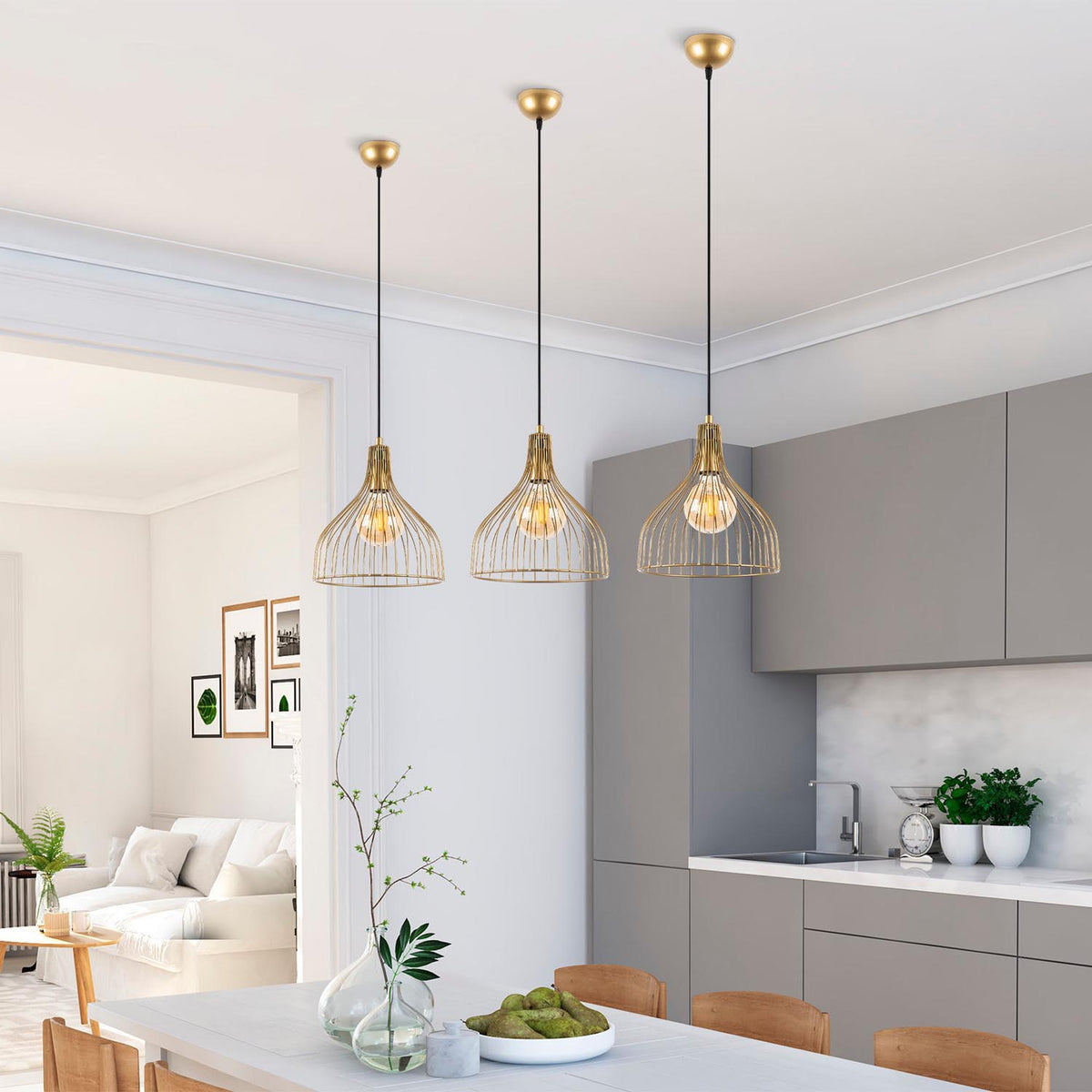 Cafu Pendellampe - Glänzendes Gold in Glänzendes Gold präsentiert im Onlineshop von KAQTU Design AG. Pendelleuchte ist von Opviq