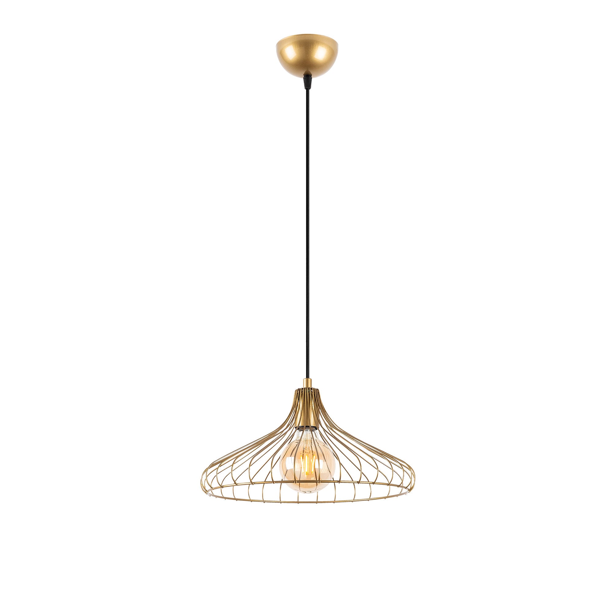 Setzen Sie mit der DEPAY Pendelleuchte von Opviq in strahlendem Gold elegante Akzente in Ihrem Raum. Perfekt für individuelle Lichtkonzepte.