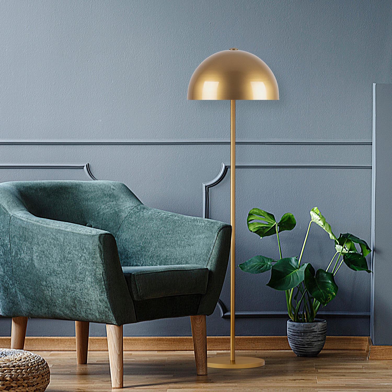 Mixed floor lamp - gold