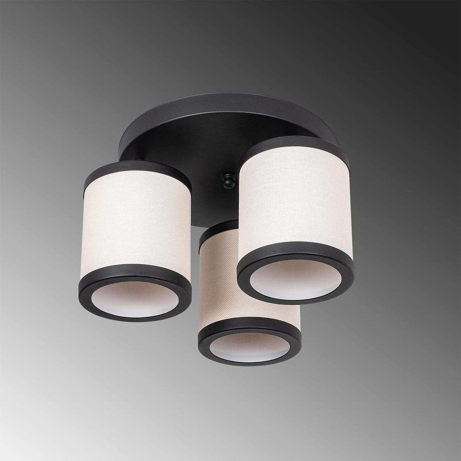 Moderne Way Deckenleuchte von Opviq in Schwarz-Weiß. Stilvolles Design mit Stoffkappe, ideal für jedes Zuhause. Setzen Sie Akzente!