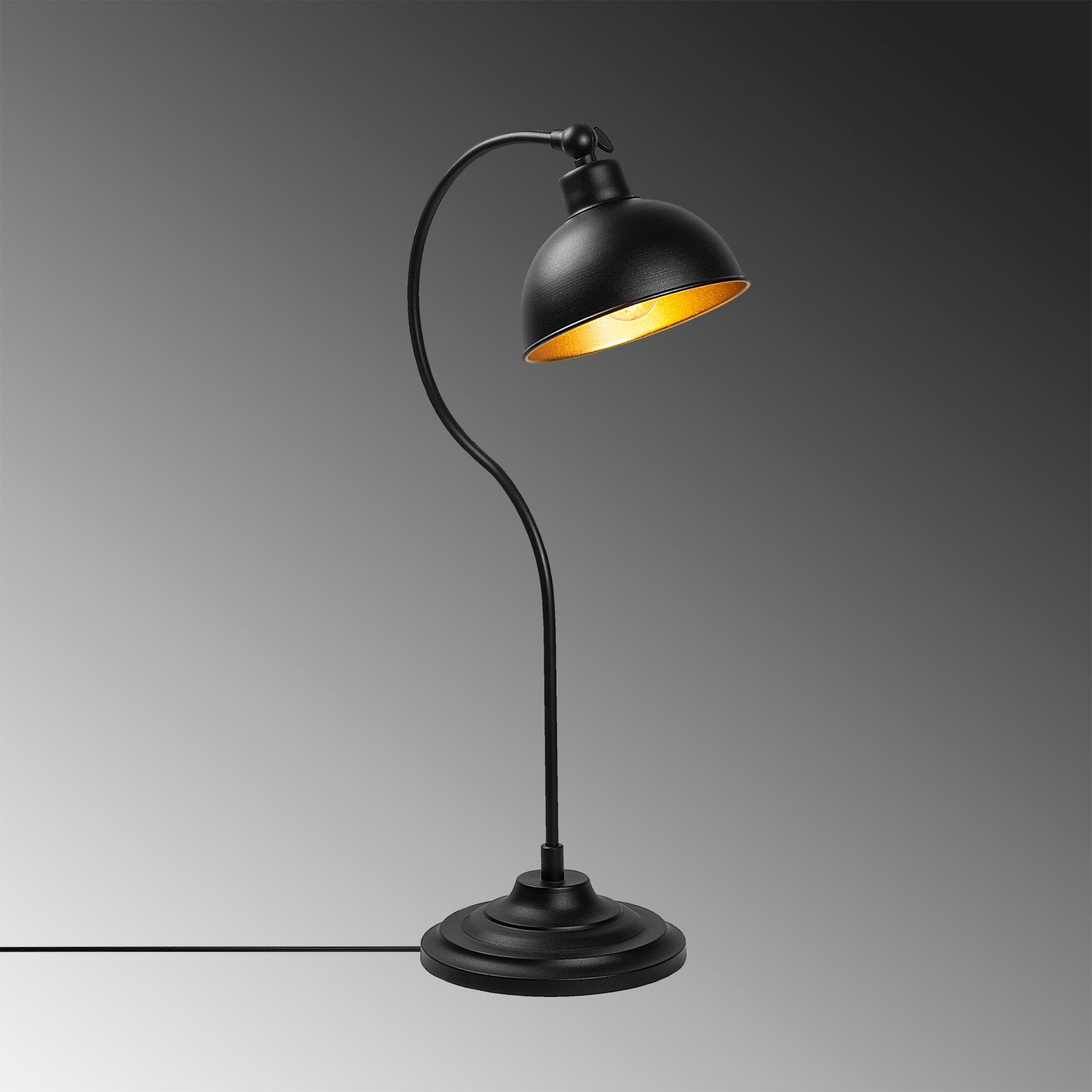 Konika - 12262 in Schwarz Gold präsentiert im Onlineshop von KAQTU Design AG. Tischleuchte ist von Opviq