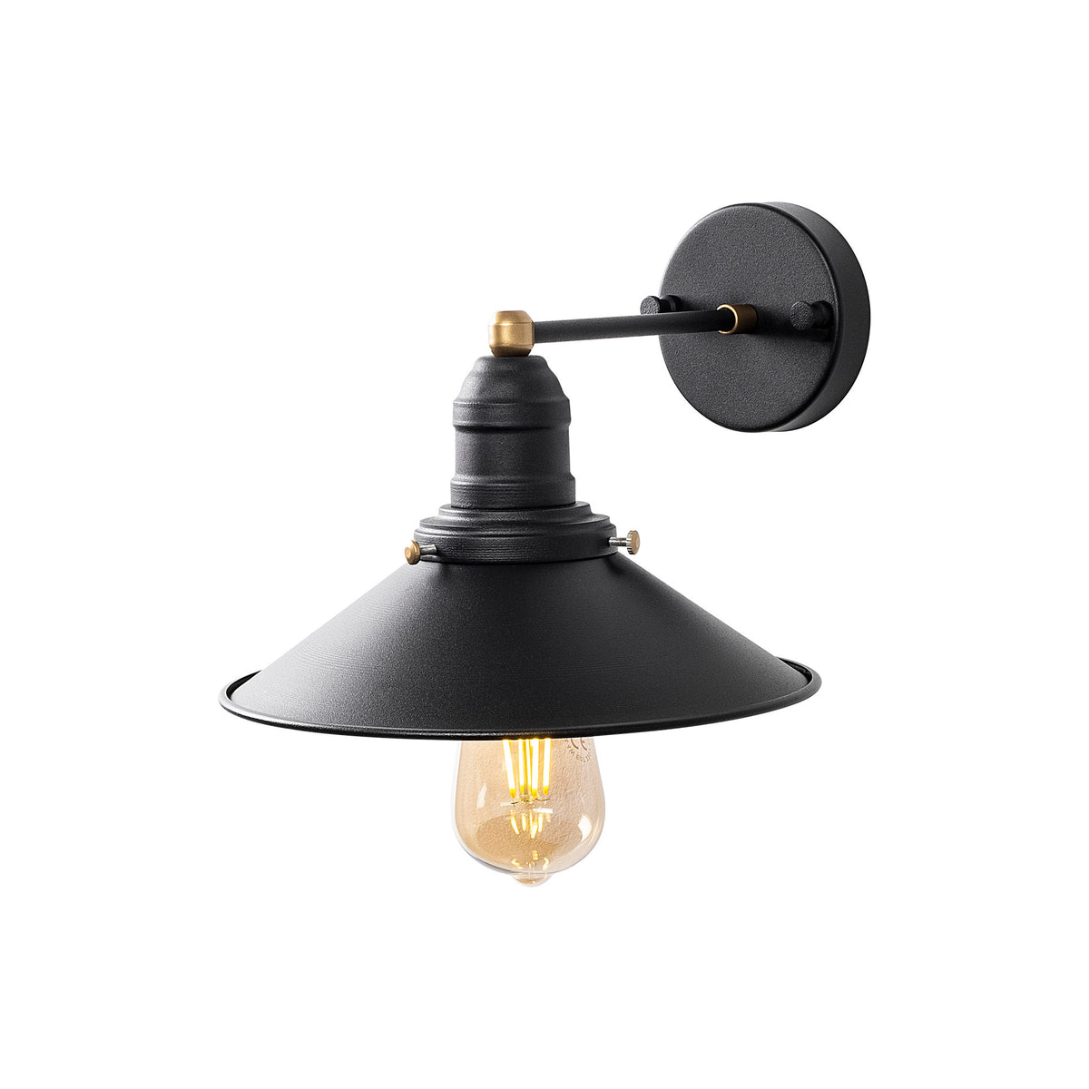 Conical Wandleuchte - Schwarz Antiquität in Schwarz Antiquität präsentiert im Onlineshop von KAQTU Design AG. Wandleuchte ist von Opviq