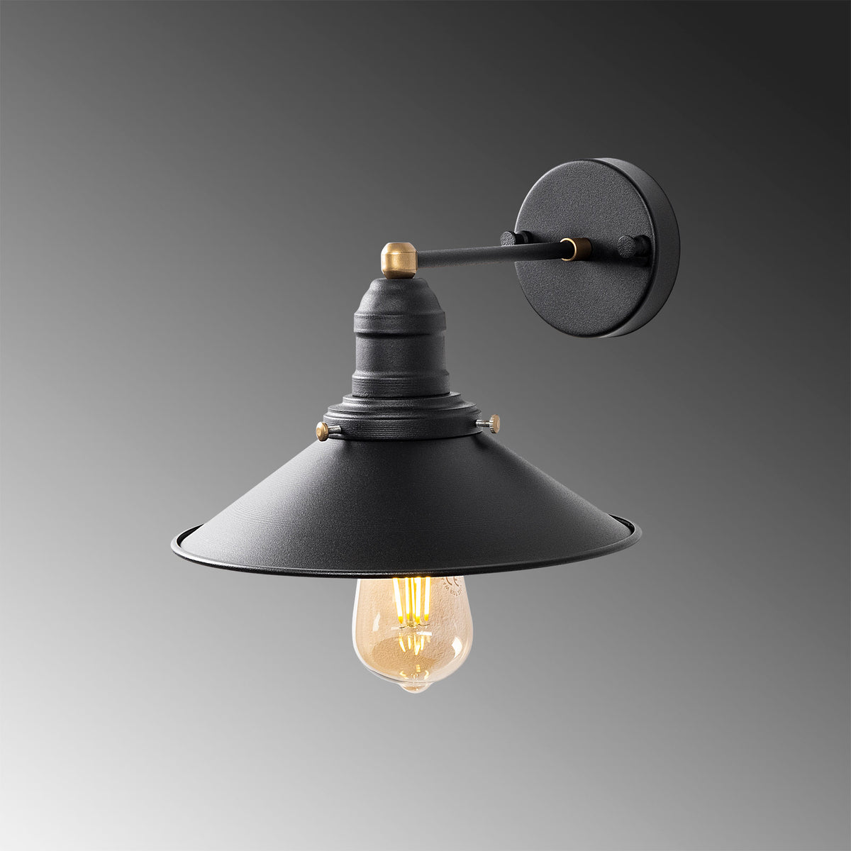 Conical Wandleuchte - Schwarz Antiquität in Schwarz Antiquität präsentiert im Onlineshop von KAQTU Design AG. Wandleuchte ist von Opviq