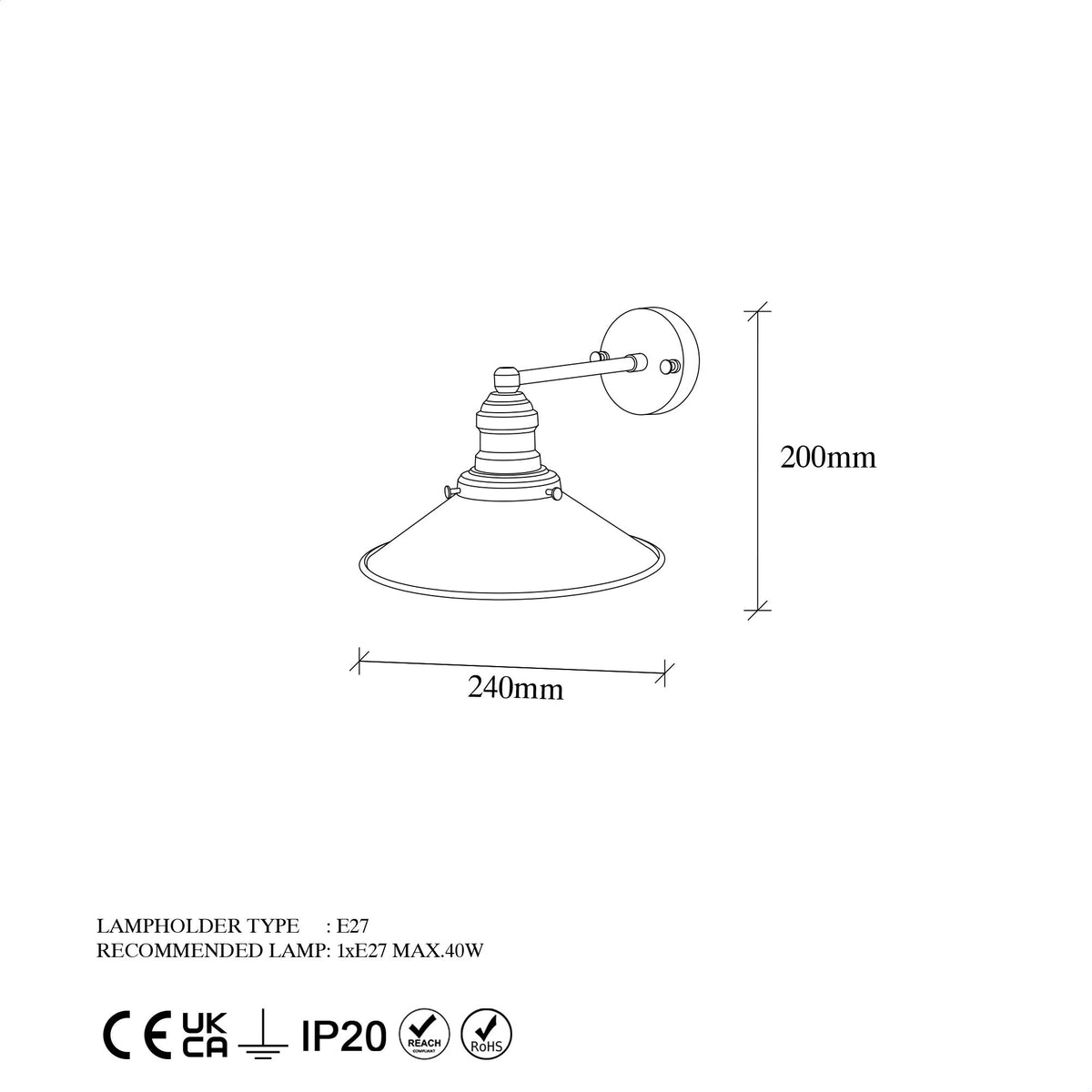 Conical Wandleuchte - Gold in Gold präsentiert im Onlineshop von KAQTU Design AG. Wandleuchte ist von Opviq