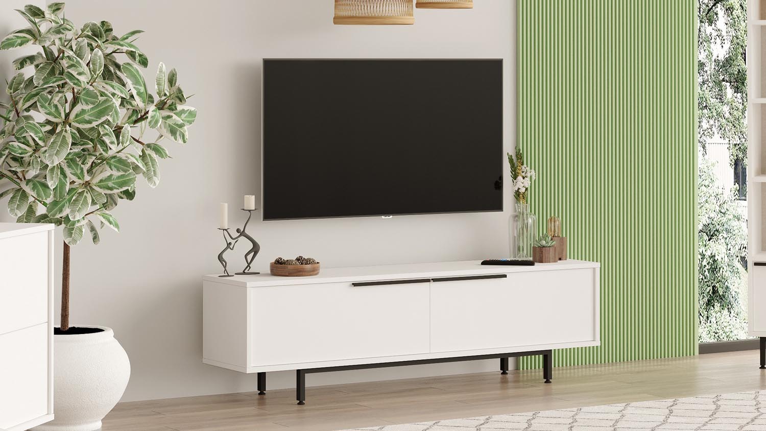 Entdecken Sie das elegante On1 Sideboard in Weiß von Hanah Home – stilvoll, funktional und perfekt für Ihr modernes Zuhause.