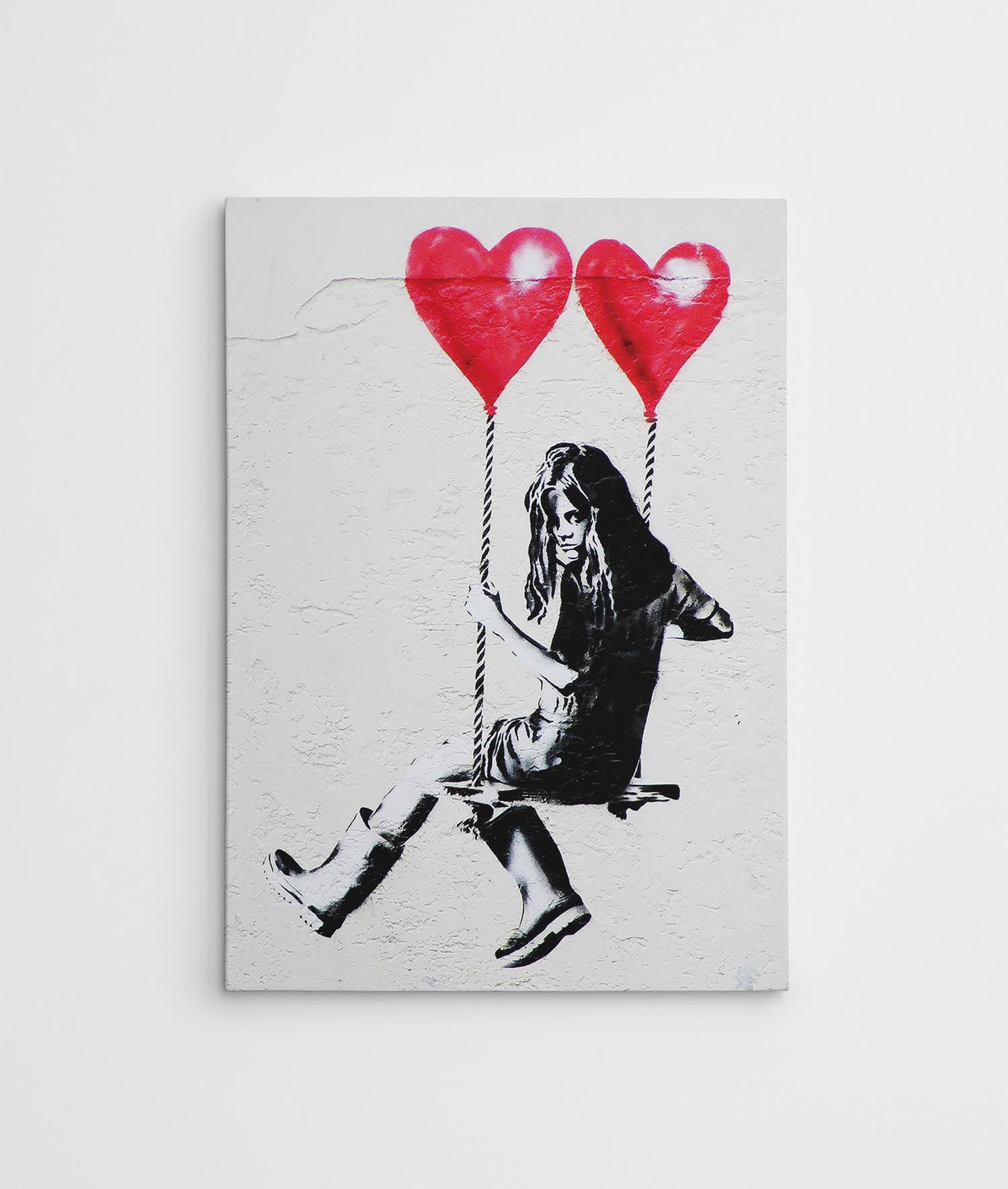 Bringen Sie mit dem gerahmten Bild WY01 (50 x 70) von Wallity die faszinierende Kunst von Banksy in Ihr Zuhause. Ein Meisterwerk, das Emotionen weckt!