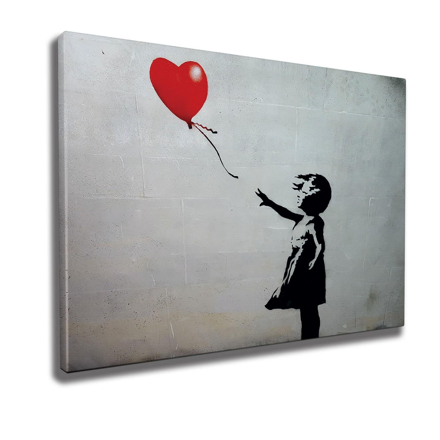 Bringen Sie mit dem gerahmten Bild WY06 (50 x 70) von Wallity die faszinierende Kunst von Banksy in Ihr Zuhause. Ein farbenfrohes Highlight!