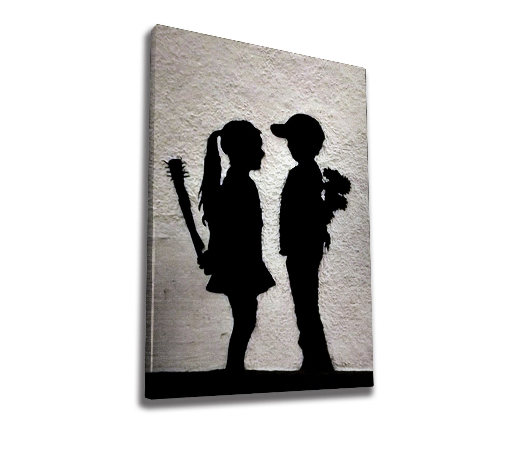 Bringen Sie mit dem gerahmten Bild WY61 (50 x 70) von Wallity die fesselnde Kunst von Banksy in Ihr Zuhause. Ein echter Blickfang!