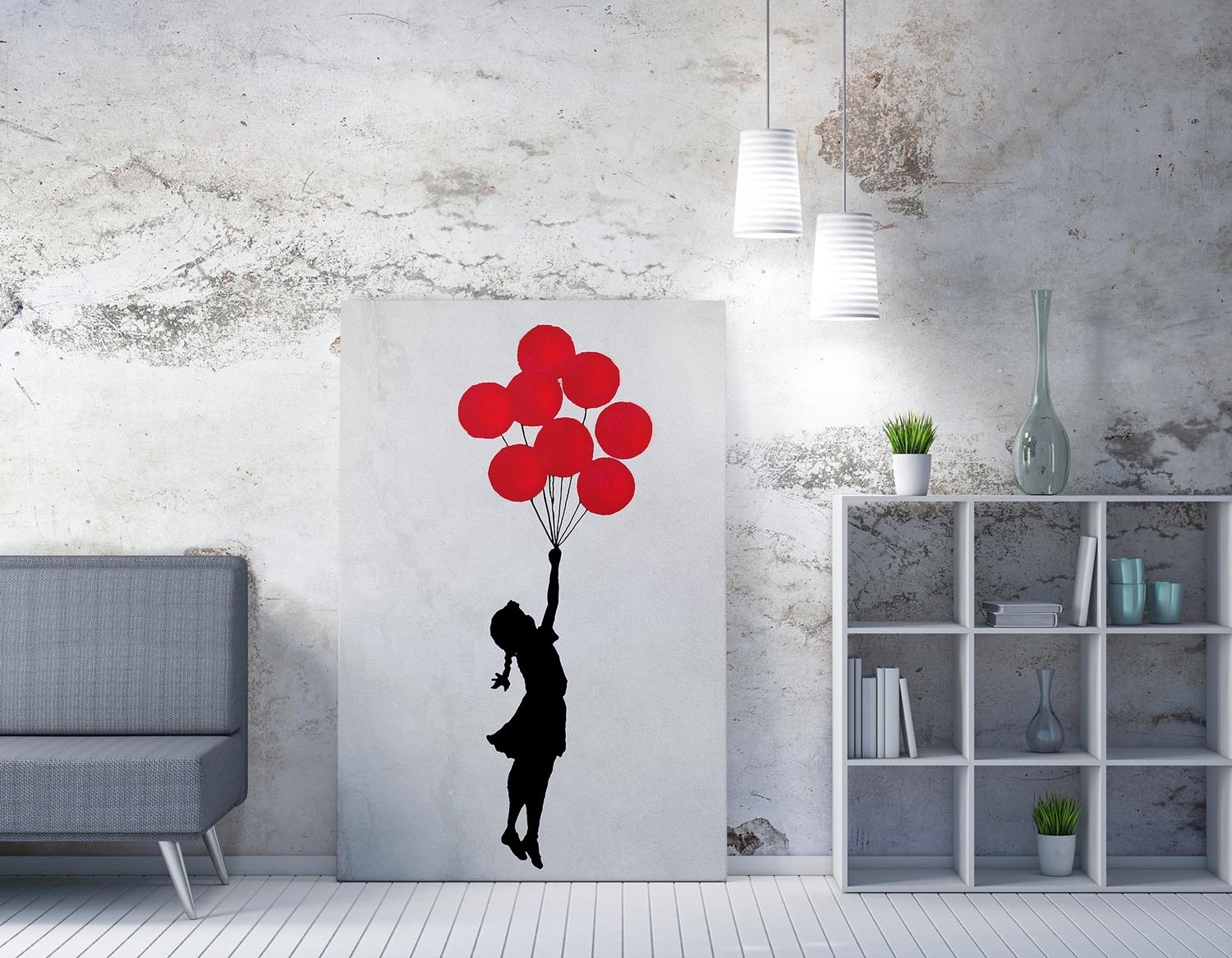Erleben Sie das WY63 Leinwandbild "Fliegendes Ballon Mädchen" von Banksy. Ein lebendiges Kunstwerk, das Inspiration und Lebensfreude in jeden Raum bringt.