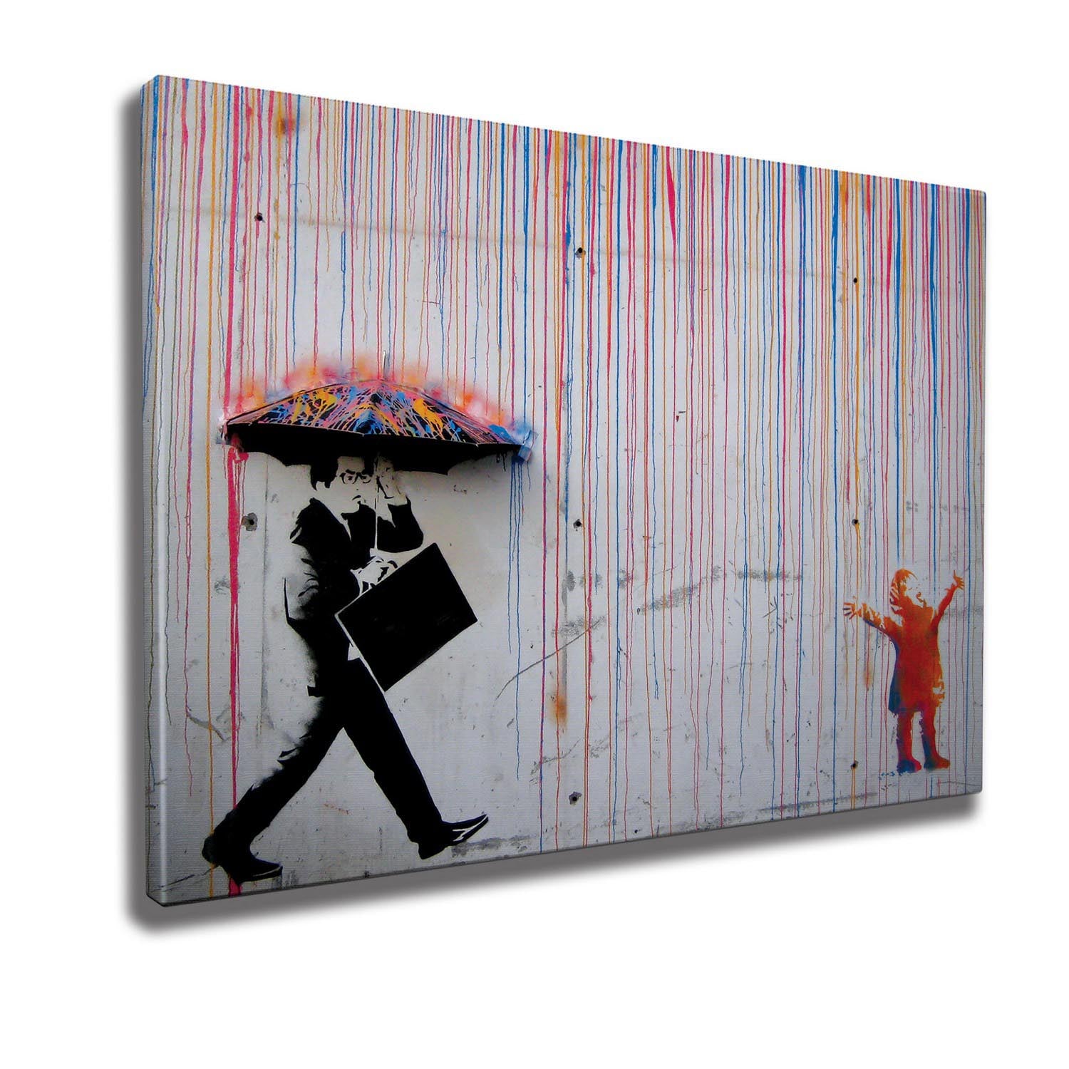 Entdecken Sie das fesselnde Colored Rain Leinwandgemälde von Wallity. Dieses 50 x 70 cm große Kunstwerk bringt lebendige Farben und Eleganz in jeden Raum.