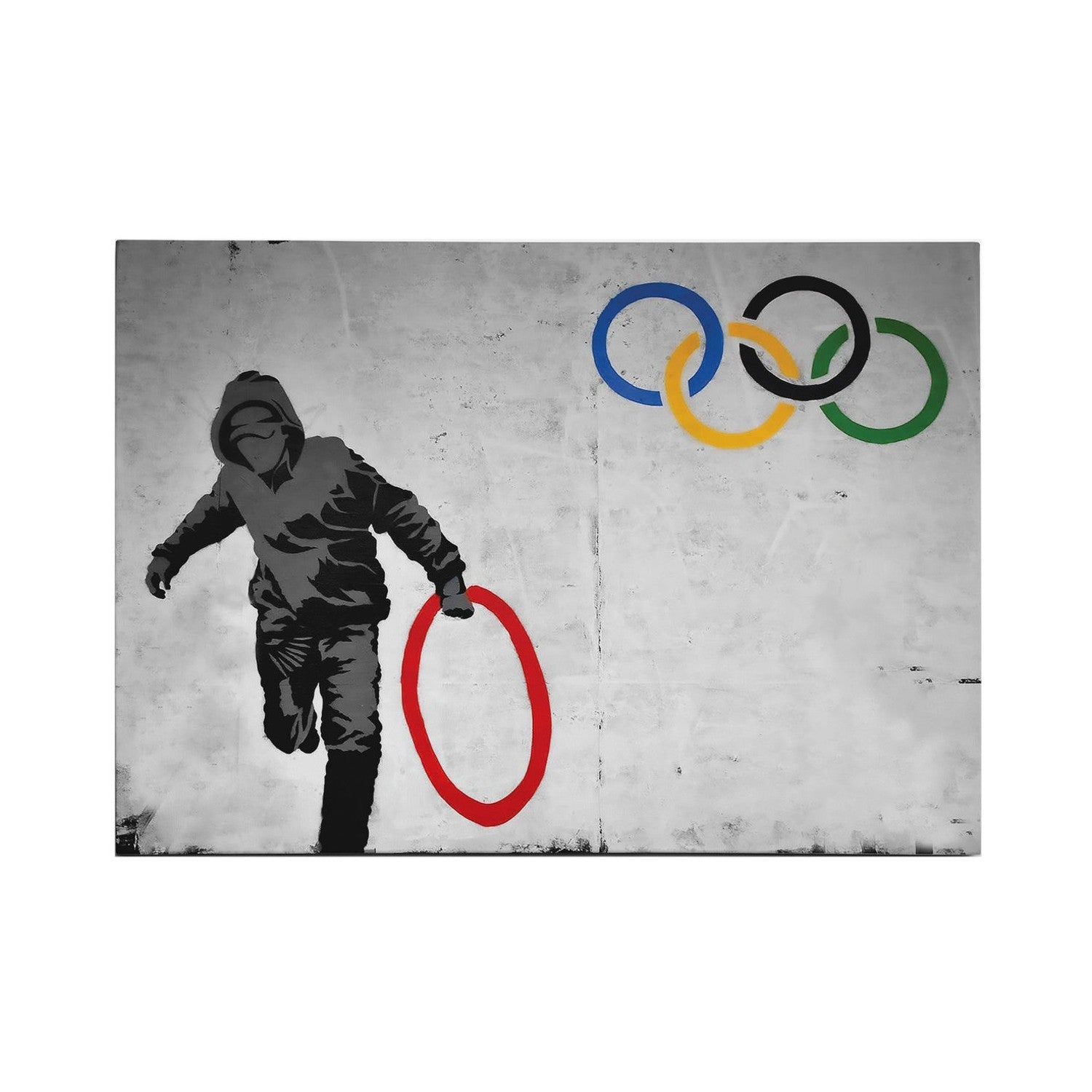 Entdecken Sie das gerahmte Bild WY118 (50 x 70) von Wallity und verleihen Sie Ihrem Raum mit Banksys einzigartiger Kunst einen kreativen Akzent!