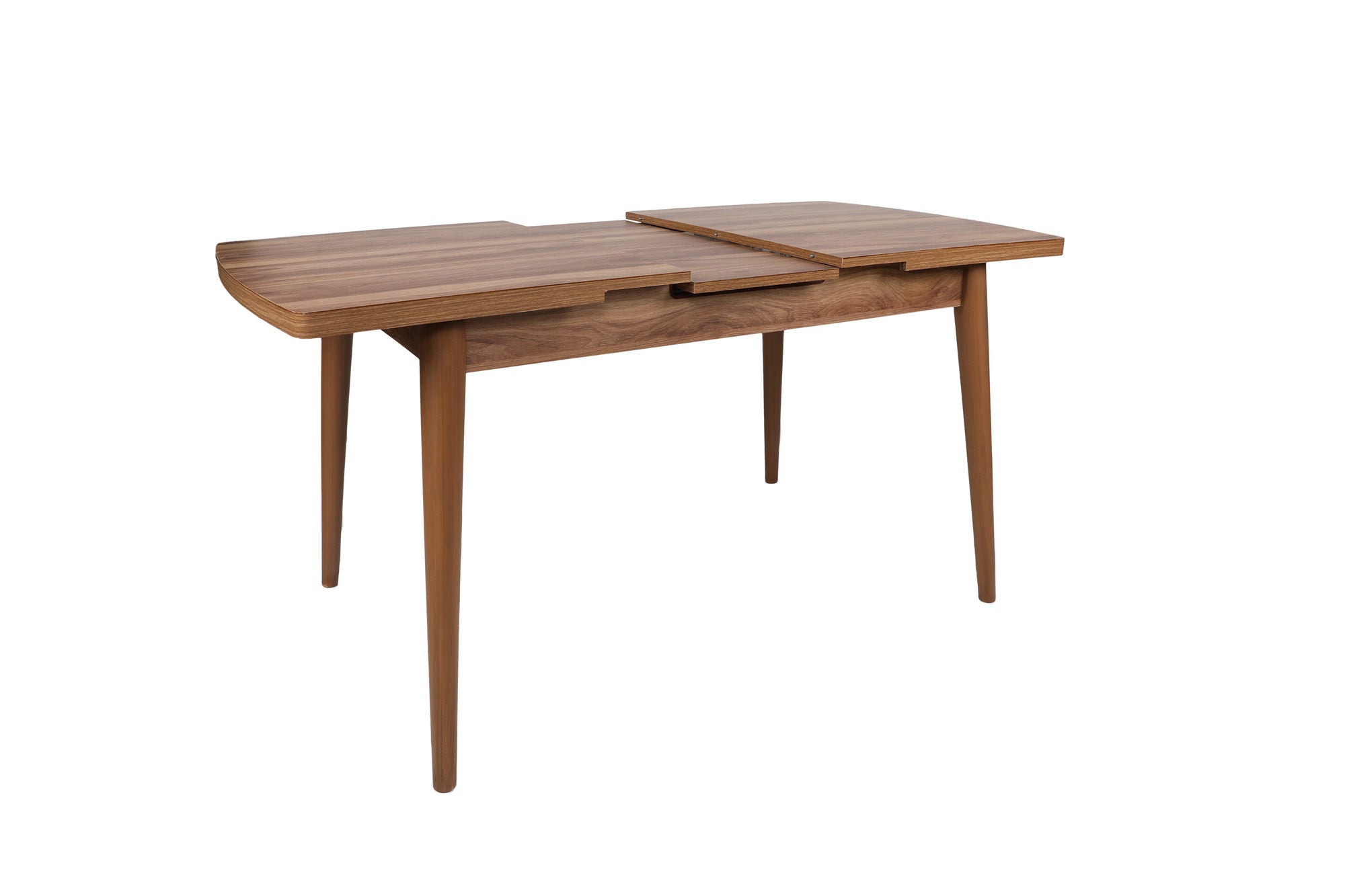 Entdecken Sie den Inci 1141 Esstisch in Walnuss – ein stilvolles, ausziehbares Möbelstück, das Eleganz und Funktionalität vereint.