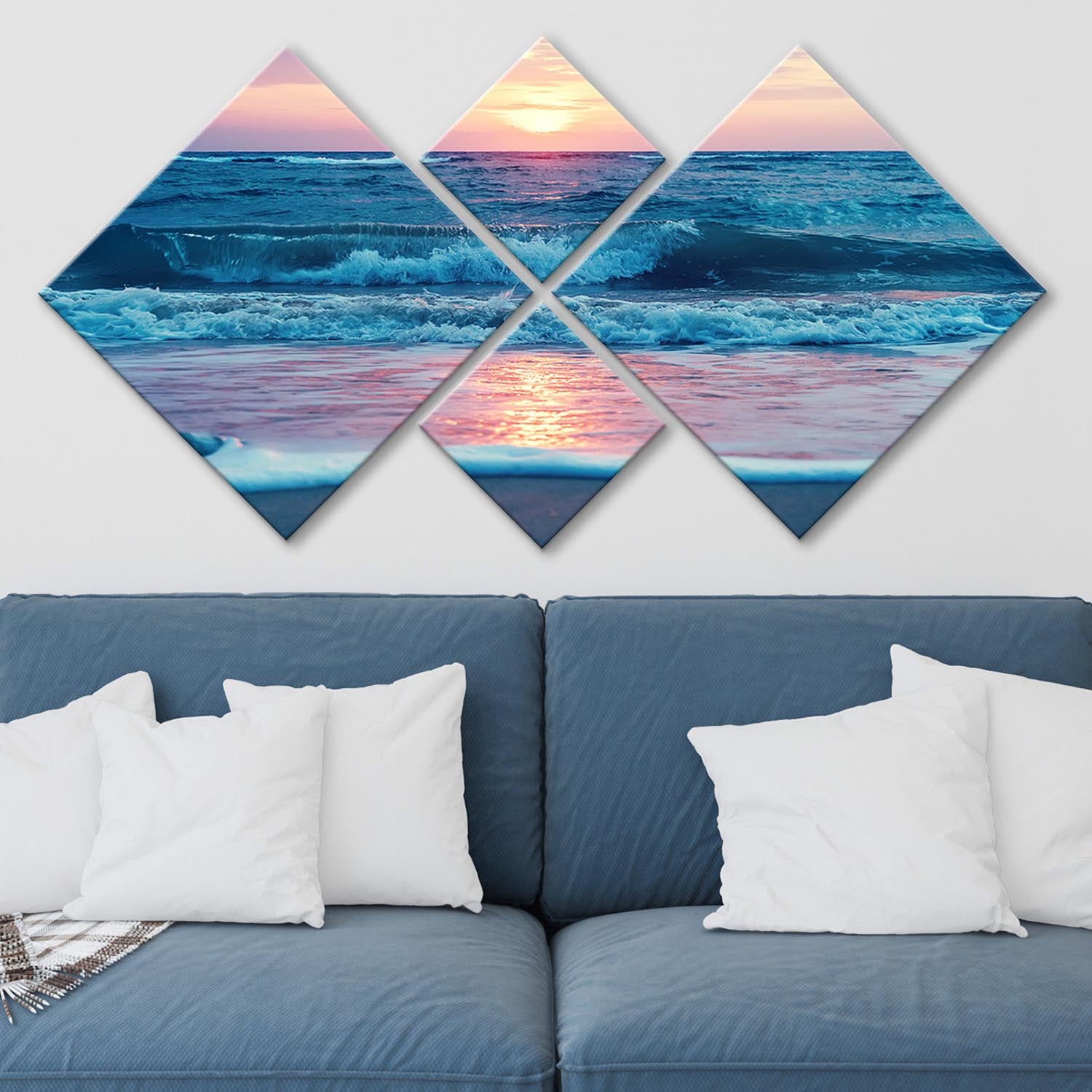 Entdecken Sie die farbenfrohe MDF-Malerei von Wallity! Dieses 4-teilige Set verwandelt jeden Raum in ein stilvolles Kunstwerk.