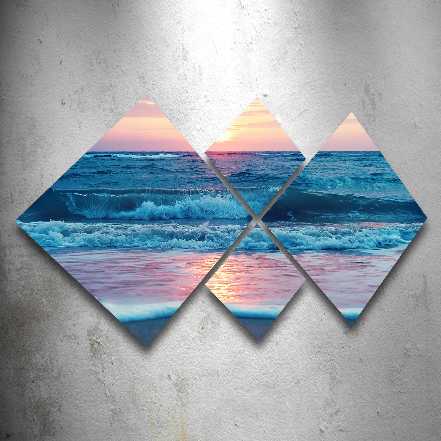 Verleihen Sie Ihrem Zuhause mit der mehrfarbigen MDF-Malerei von Wallity einen eleganten Akzent! Dieses 4-teilige Set begeistert durch lebendige Farben und einfache Montage.