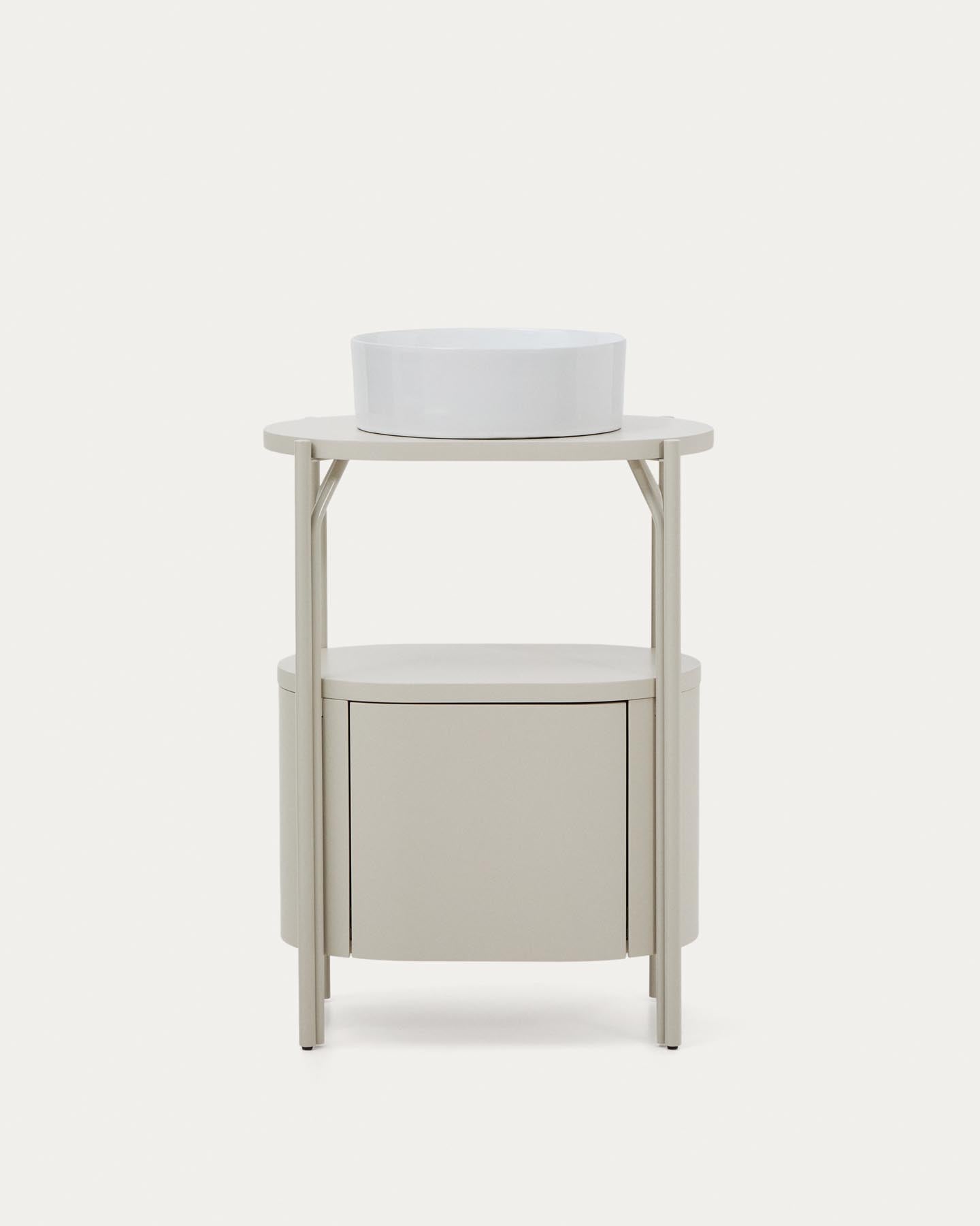 Badezimmermöbel Arely mit Stahlgestell und weiß lackiertem MDF, 60 x 40 cm in Beige präsentiert im Onlineshop von KAQTU Design AG. Badzubehör ist von Kave Home