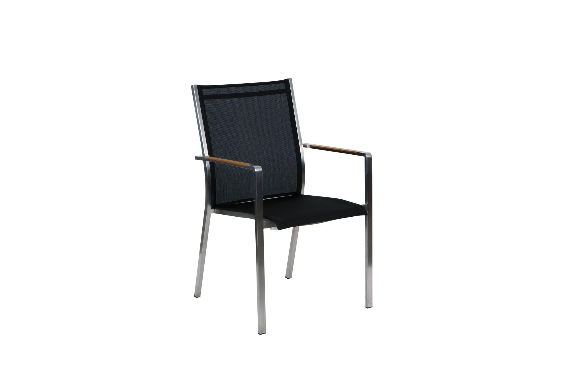 Eleganter Gartenstuhl Florio II mit stilvollen Teak-Armlehnen, ideal für entspannte Momente im Freien und auf der Terrasse.