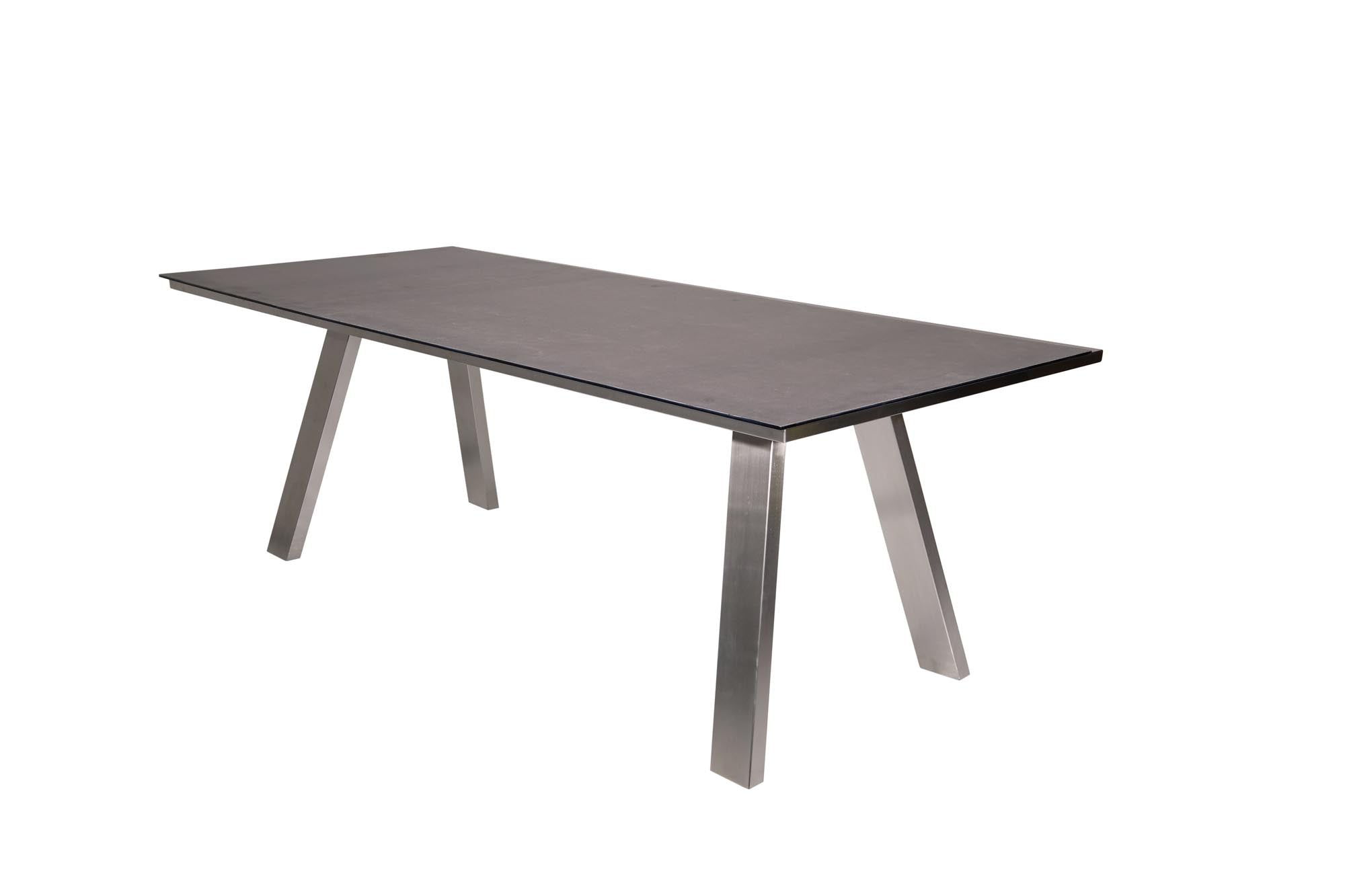 Moderner Gartentisch Monaco in A-Form mit ansprechendem Keramikdesign in Anthrazit, perfekt für stilvolle Außenbereiche von Be Garden.