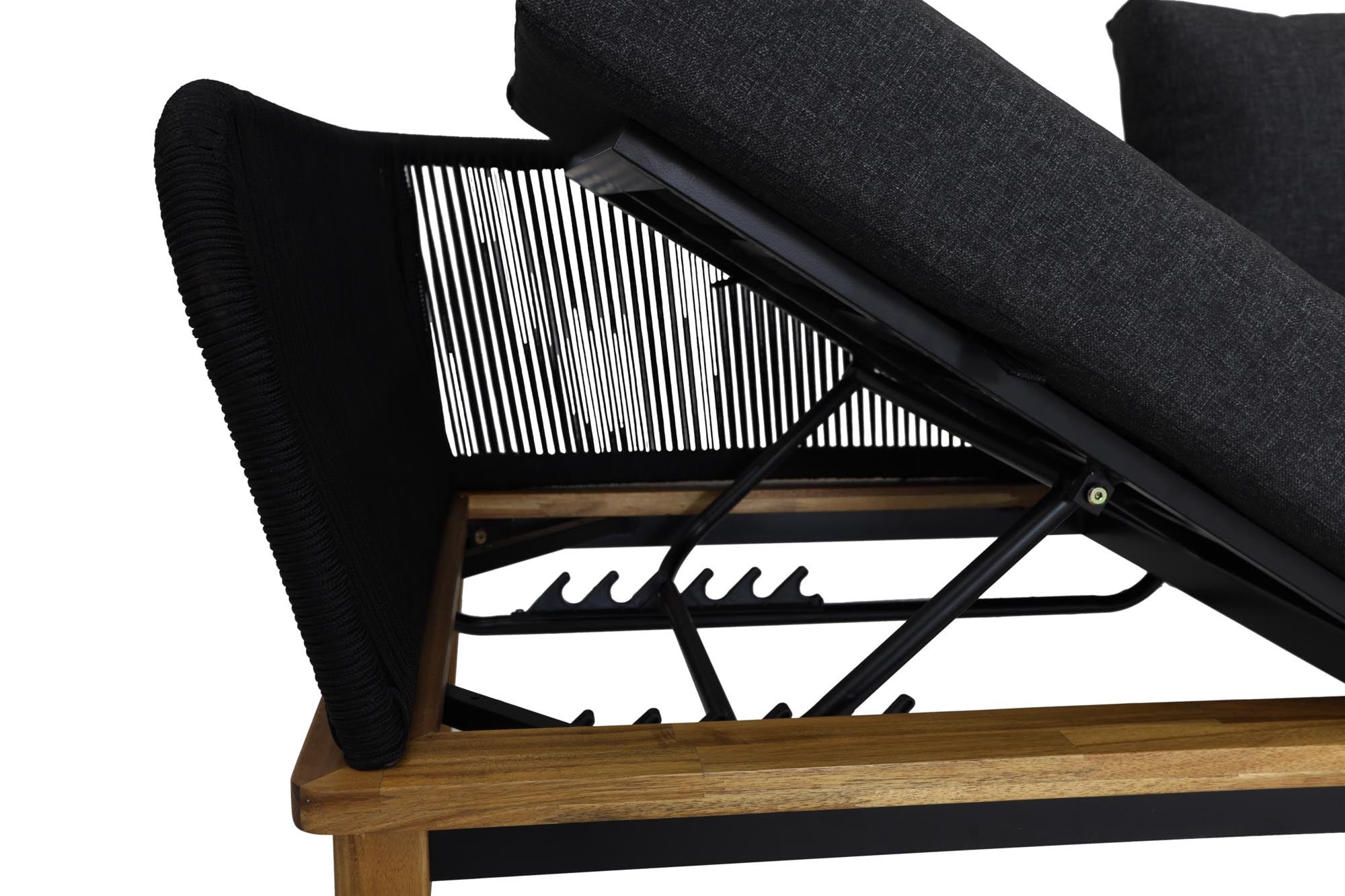 Stilvolles 3-Sitzer Lounge Sofa Bellinzona aus hochwertigem Teakholz, perfekt für gemütliche Gartenmomente und entspannte Terrassenabende.