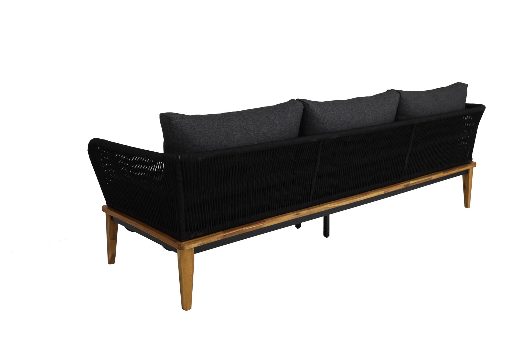 Elegantes 3-Sitzer Gartensofa Bellinzona aus robustem Teakholz, ideal für entspannte Stunden im Freien und stilvolle Terrassengestaltung.