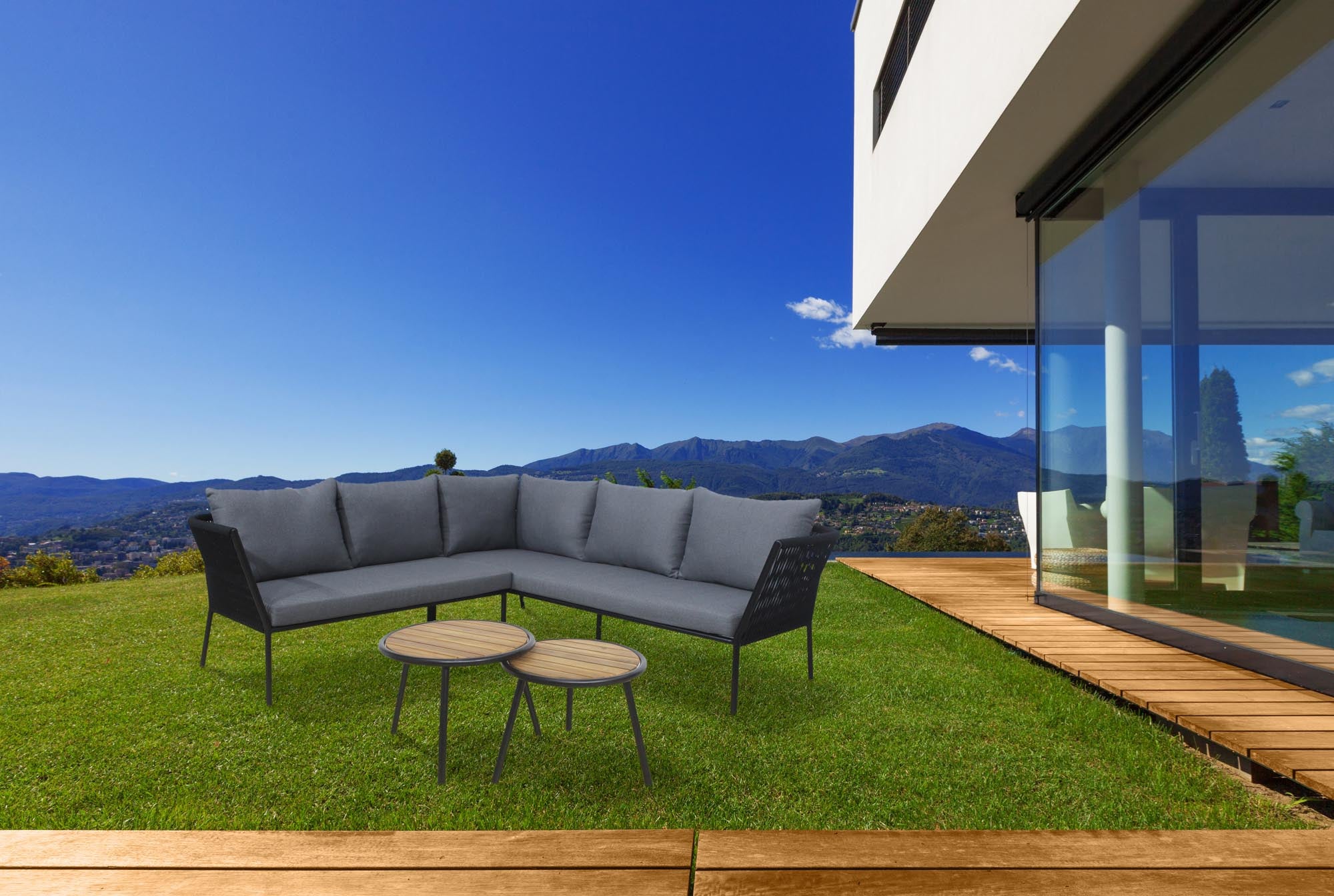Gemütliche Loungegruppe Viola von Be Garden, ideal für entspannte Stunden im Freien, stilvolles Design und hochwertige Materialien.
