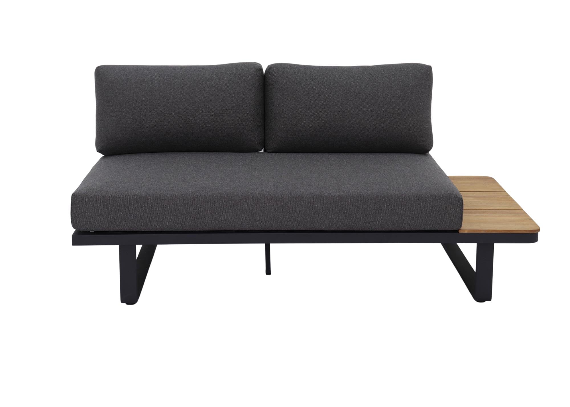 Gartensofa Silas, 2-Sitzer, Alugestell schwarz in Akazie präsentiert im Onlineshop von KAQTU Design AG. Lounge Sofa ist von Be Garden