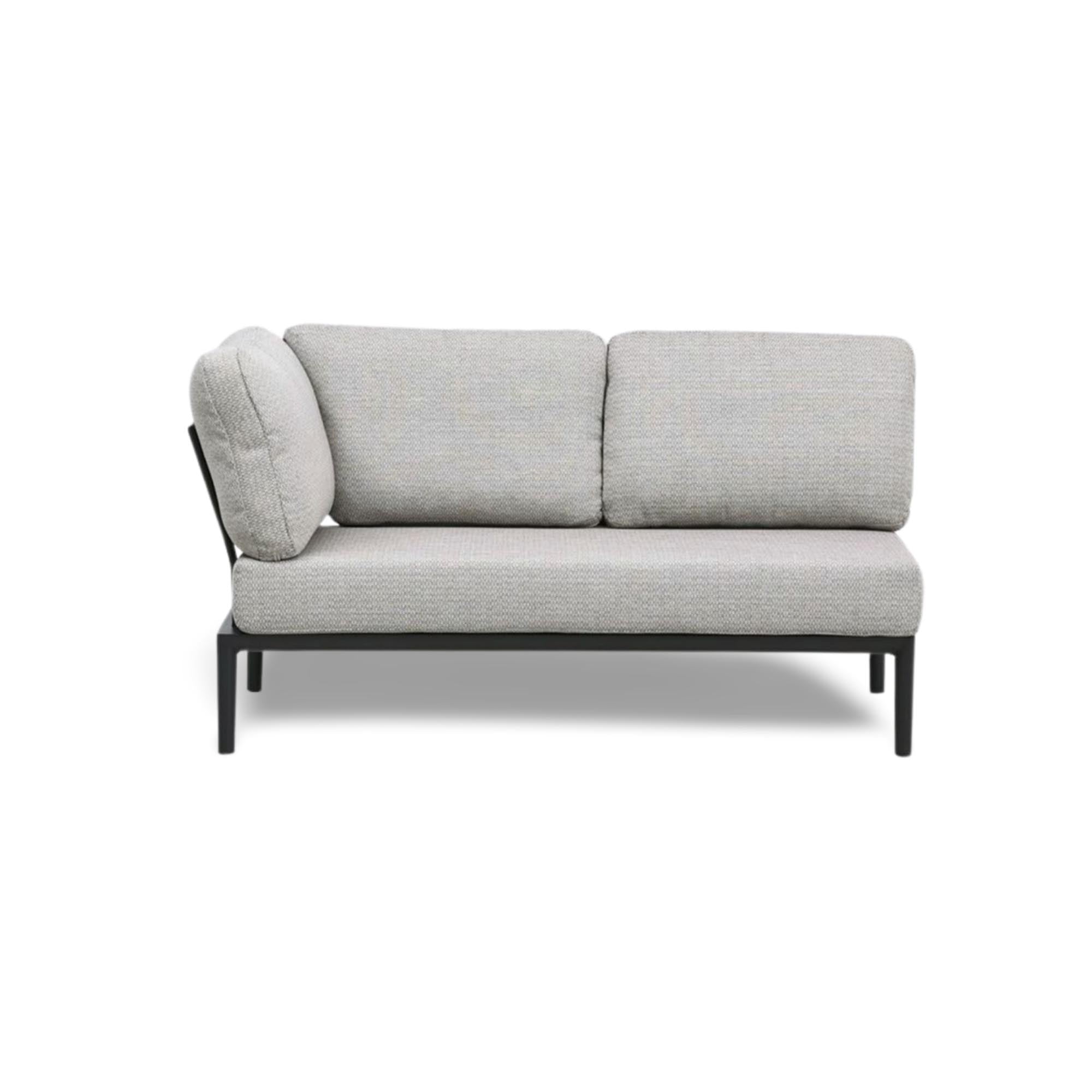 Stylisches Gartensofa 2-Sitzer mit Ecke Fiore in elegantem Anthrazit, ideal für entspannte Stunden im Freien.