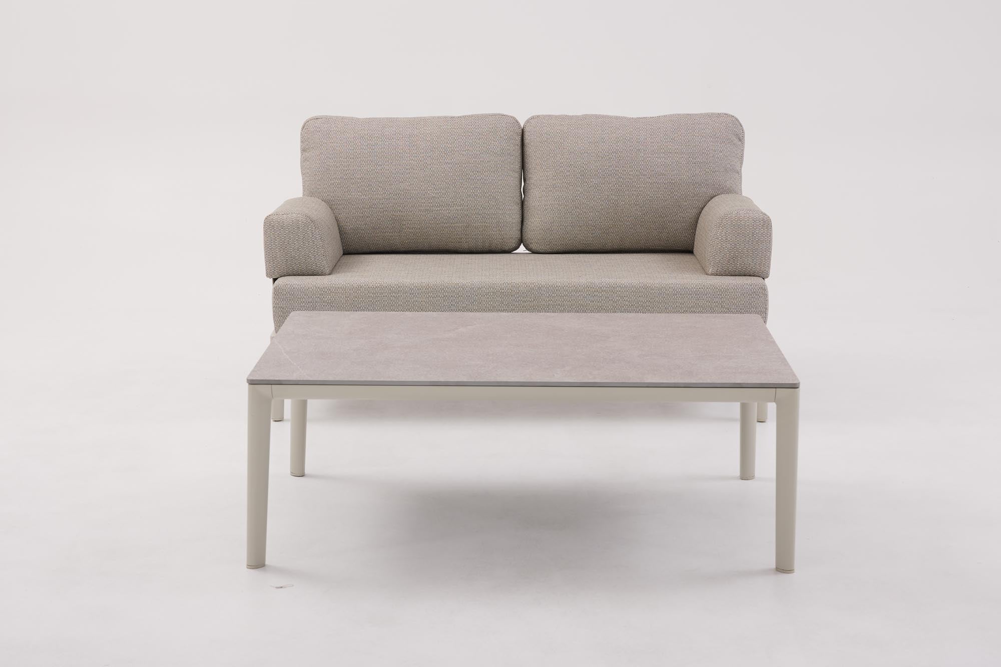 Modernes 2-Sitzer Lounge Sofa ohne Armlehnen von Be Garden, perfekt für gemütliche Stunden im Garten und stilvolle Outdoor-Gestaltung.