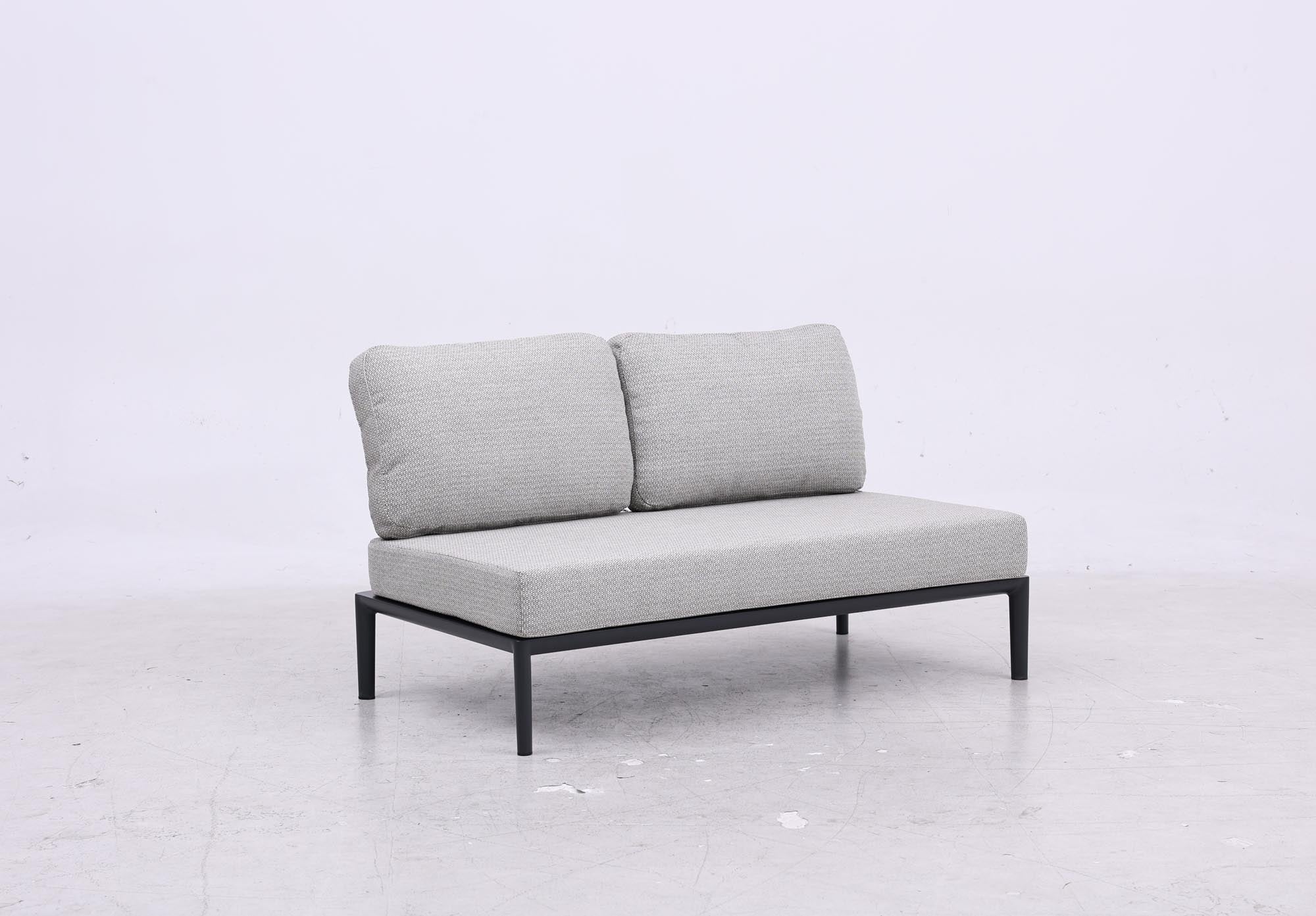 Stylisches 2-Sitzer Lounge Sofa Fiore ohne Armlehnen in elegantem Anthrazit, ideal für entspannte Stunden im Freien.