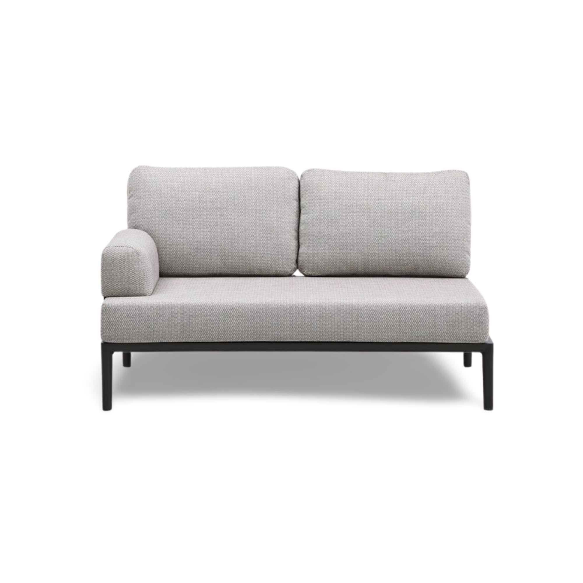 Elegantes 2-Sitzer Gartensofa ohne Armlehnen in stilvollem Anthrazit, ideal für entspannte Momente im Freien.