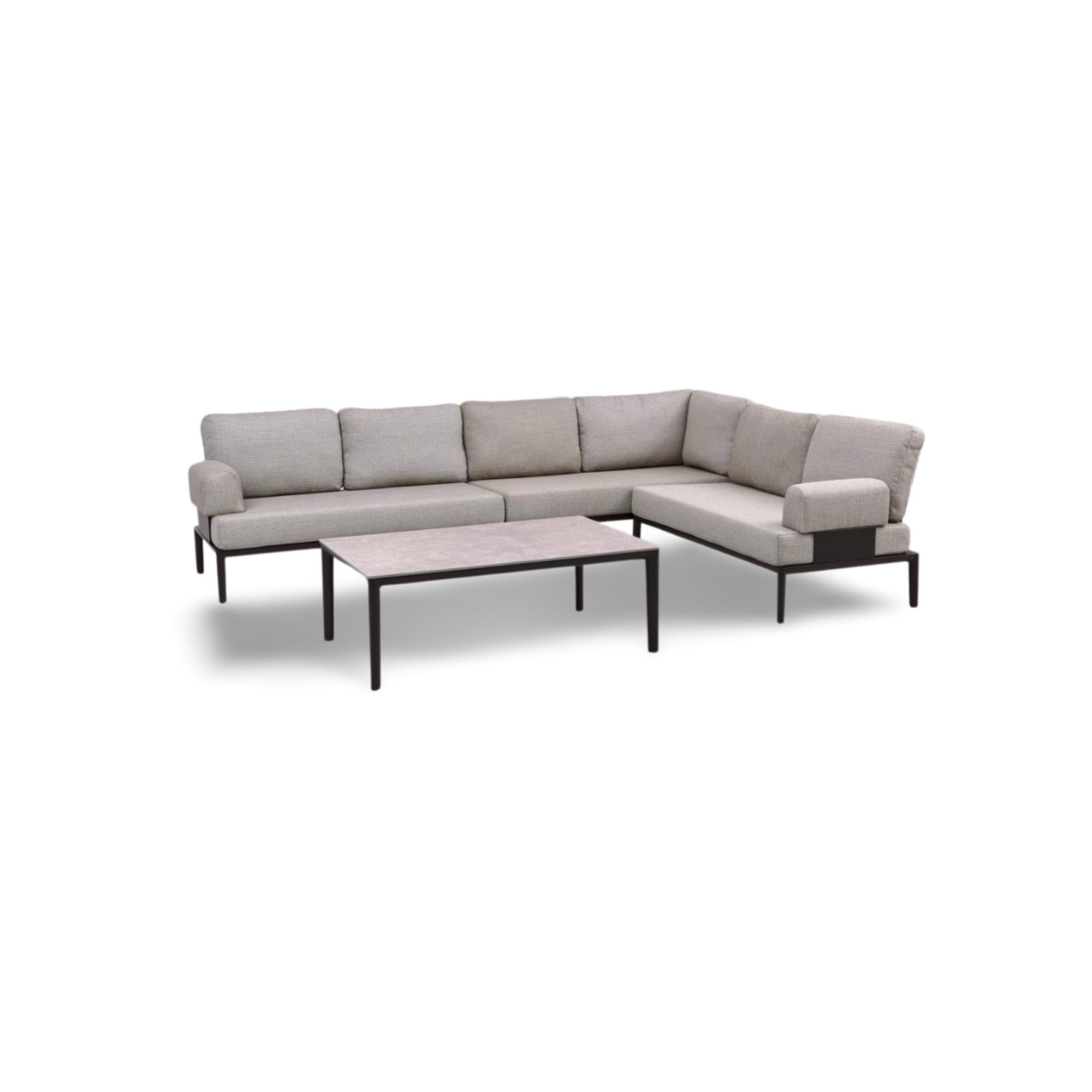 Stylische Armlehne für das Fiore Sofa von Be Garden, ideal für Garten und Terrasse. In edlem Anthrazit für ein zeitgemäßes Design.