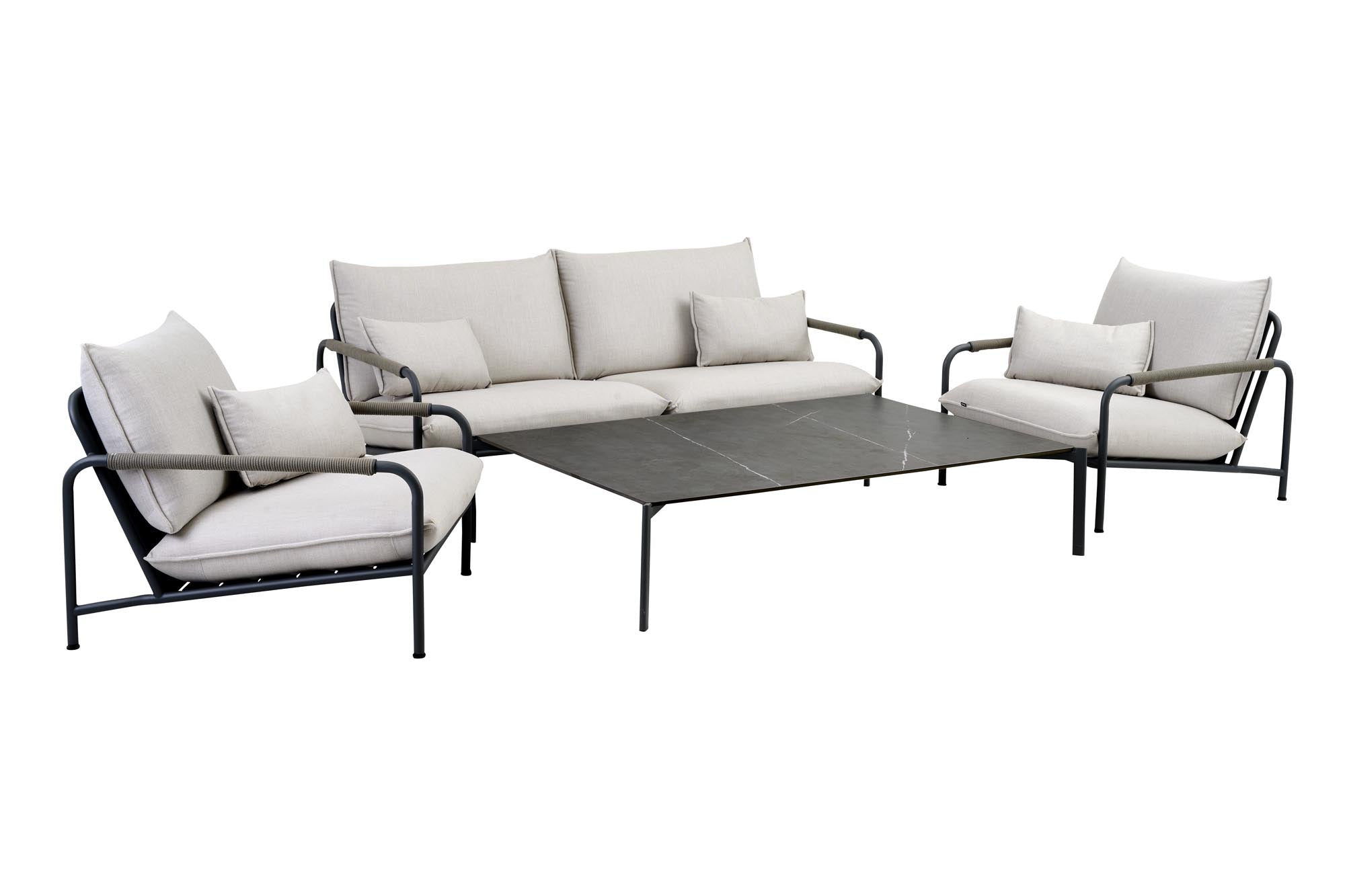 Gartenlounge-Set Lerberget 2 Sessel, 2.5 Sitzer und 1 Couchtisch in präsentiert im Onlineshop von KAQTU Design AG. Loungetisch ist von Be Garden
