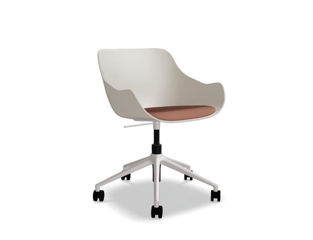 Baltic Remix BL3P22 - Stuhl mit Höhenverstellung in Beige präsentiert im Onlineshop von KAQTU Design AG. Dreh-Schalenstuhl mit Rollen ist von Mdd