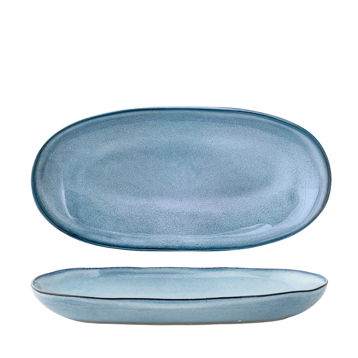 Sandrine Servierplatte, Blau, Steingut in Blue präsentiert im Onlineshop von KAQTU Design AG. Servierplatten ist von Bloomingville