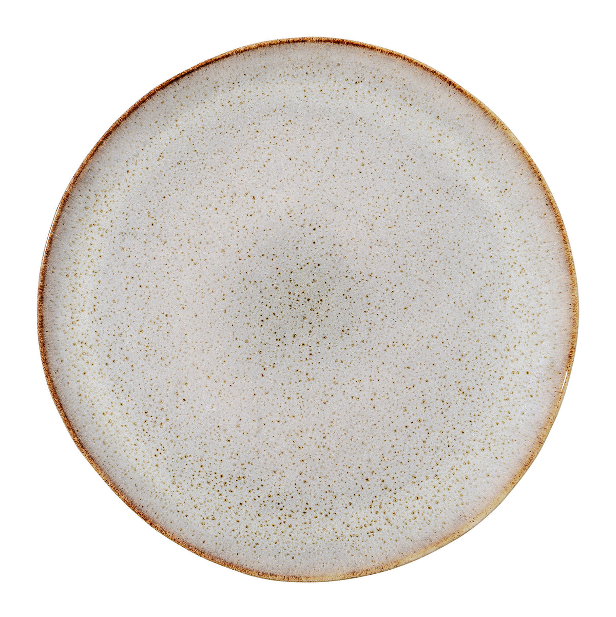 Runder Teller Sandrine in Beige aus Steingut mit reaktiver Glasur, handwerklich gefertigt von Bloomingville, Durchmesser 28.5cm.