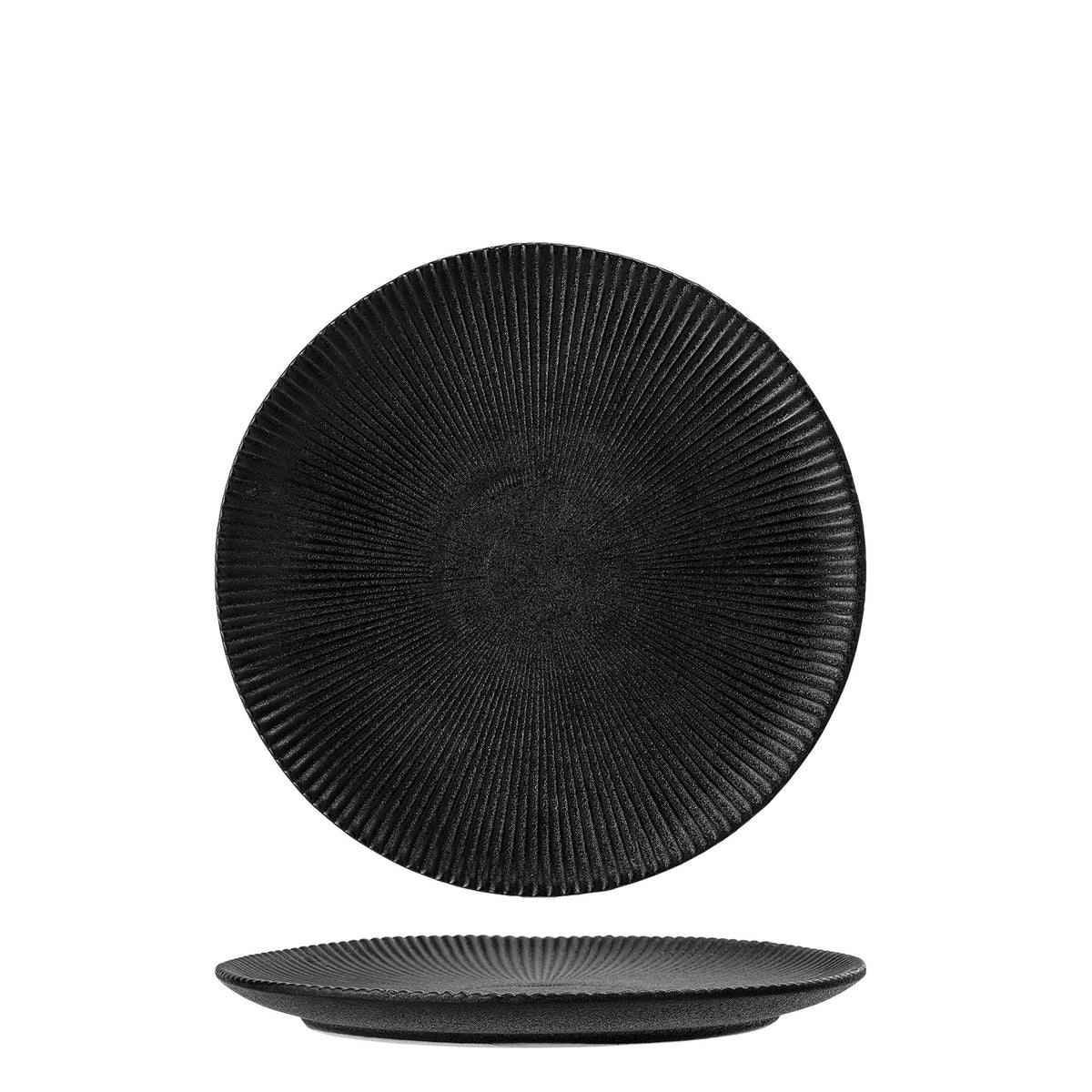 Neri Teller, Schwarz, Steingut in Black präsentiert im Onlineshop von KAQTU Design AG. Teller ist von Bloomingville