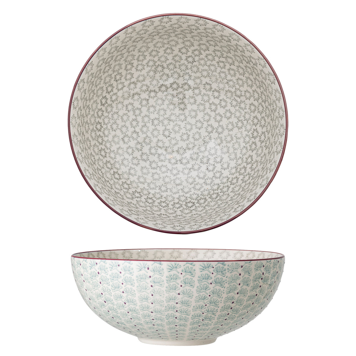 Maya Servierschüssel, Grün, Steingut in Green präsentiert im Onlineshop von KAQTU Design AG. Schale ist von Bloomingville