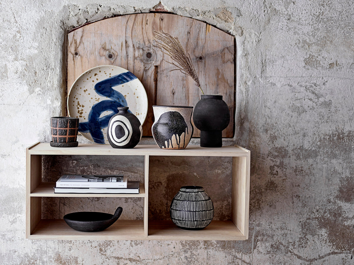 Ozcar Wanddekoration, Blau, Steingut in Blue präsentiert im Onlineshop von KAQTU Design AG. Wanddeko ist von Bloomingville
