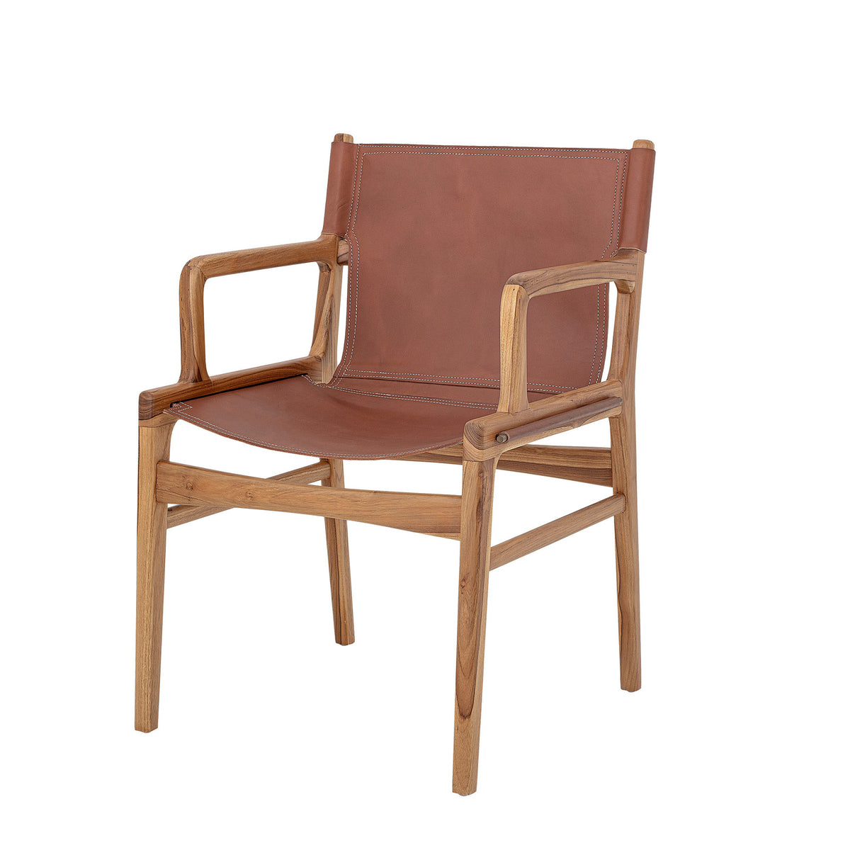 Ollie Loungesessel, Braun, Leder in Braun präsentiert im Onlineshop von KAQTU Design AG. Sessel ist von Bloomingville