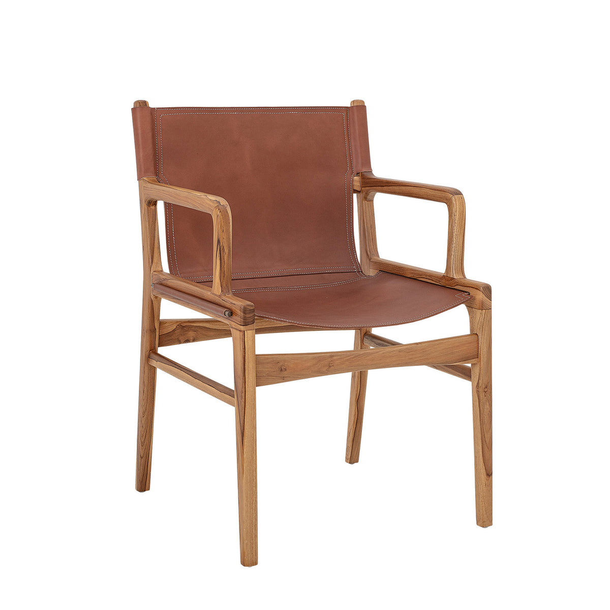 Ollie Loungesessel, Braun, Leder in Braun präsentiert im Onlineshop von KAQTU Design AG. Sessel ist von Bloomingville