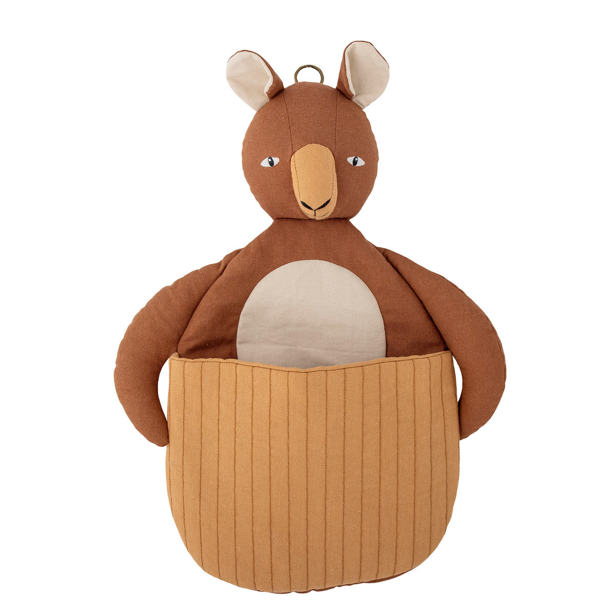 Toto Wandkorb, Braun, Leinen in Brown präsentiert im Onlineshop von KAQTU Design AG. Aufbewahrungskorb ist von Bloomingville Mini