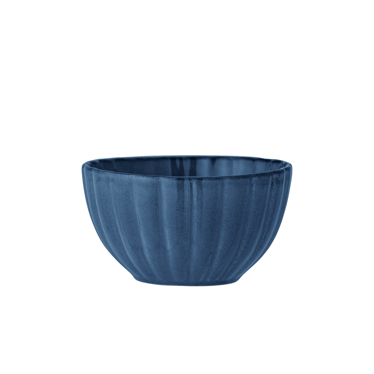 Blaue Schale Latina von Bloomingville aus Steingut mit Glasur, runde Form
