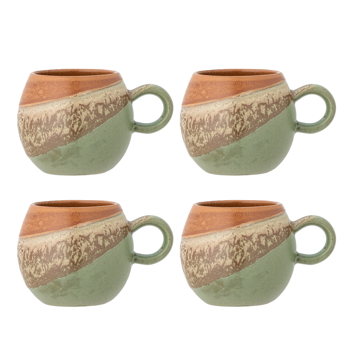 Paula Tasse, Multipack, Grün, Steingut in Green präsentiert im Onlineshop von KAQTU Design AG. Tasse ist von Bloomingville