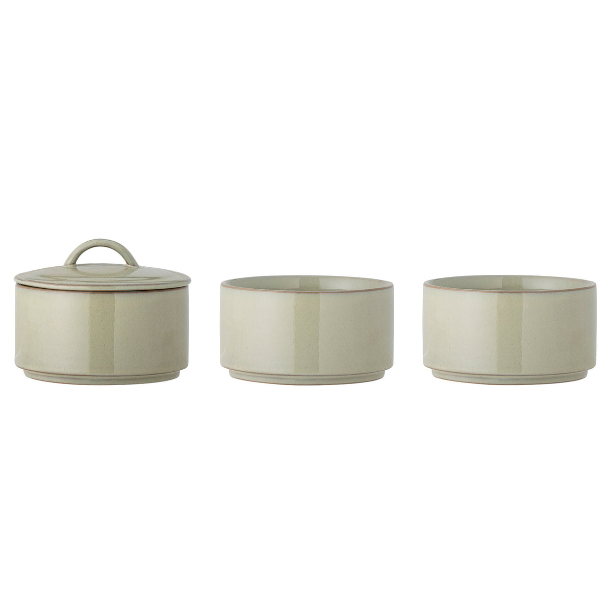 Ebba Gefäss mit Deckel, Grün, Steingut in Grün präsentiert im Onlineshop von KAQTU Design AG. Wasserkrüge ist von Creative Collection