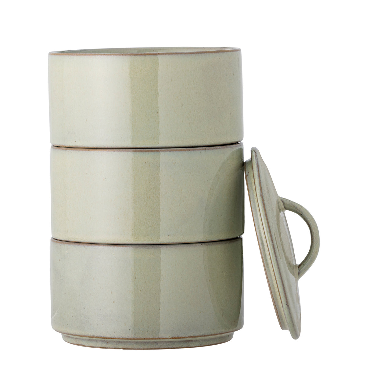Ebba Gefäss mit Deckel, Grün, Steingut in Grün präsentiert im Onlineshop von KAQTU Design AG. Wasserkrüge ist von Creative Collection