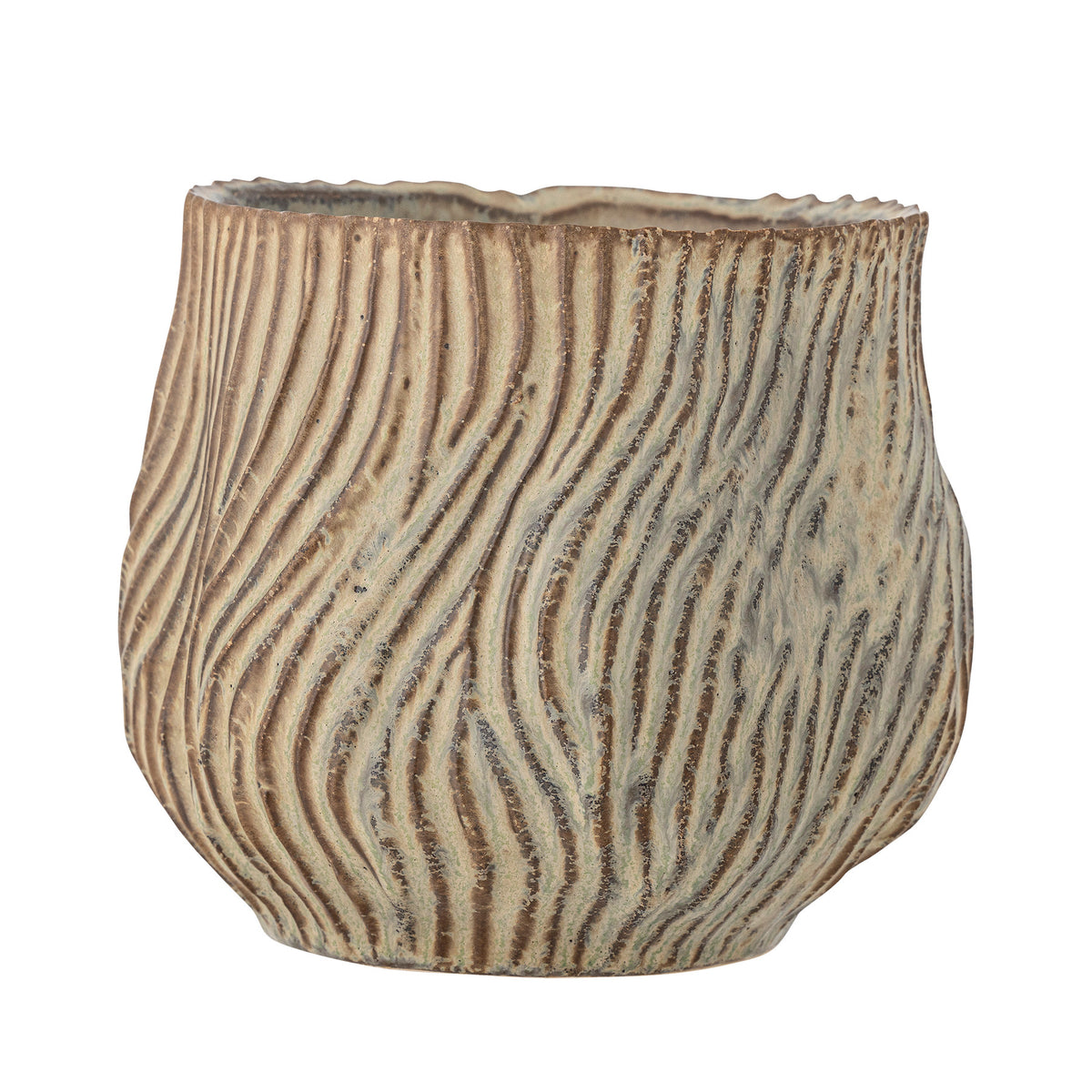 Dua Blumentopf, Grün, Steingut in Grün präsentiert im Onlineshop von KAQTU Design AG. Blumentopf ist von Bloomingville
