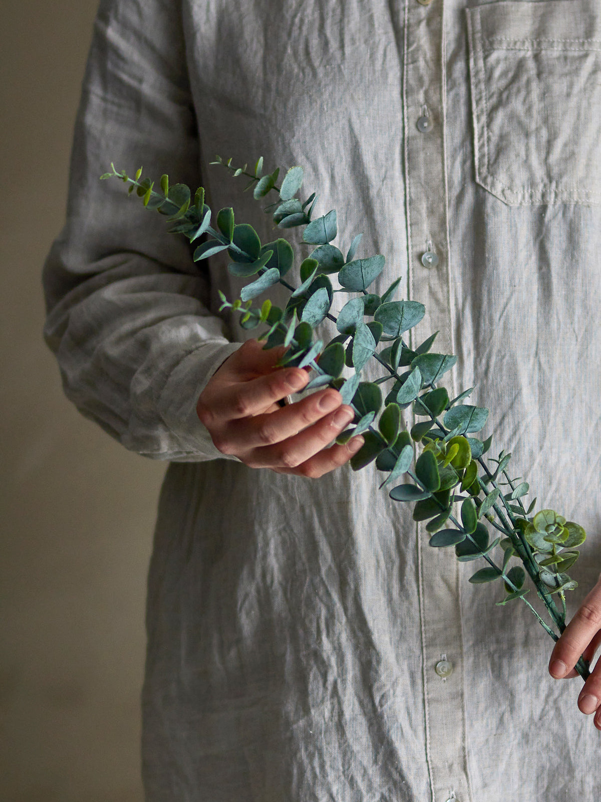 Eucalyptus Stiel, Grün, Künstliche Blumen in Grün präsentiert im Onlineshop von KAQTU Design AG. Kunstblume ist von Bloomingville