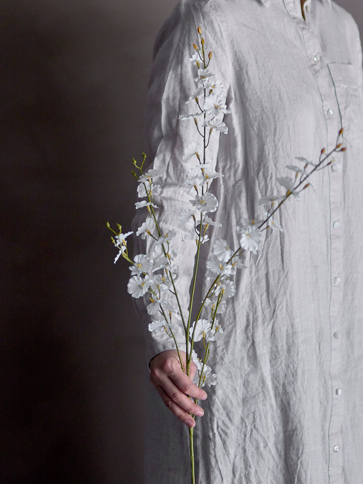 Orchid Stiel, Weiss, Künstliche Blumen in Weiß präsentiert im Onlineshop von KAQTU Design AG. Kunstblume ist von Bloomingville