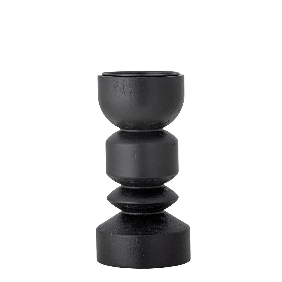 Bowen Kerzenhalter, Schwarz, Kiefer in Schwarz präsentiert im Onlineshop von KAQTU Design AG. Kerzenständer ist von Bloomingville