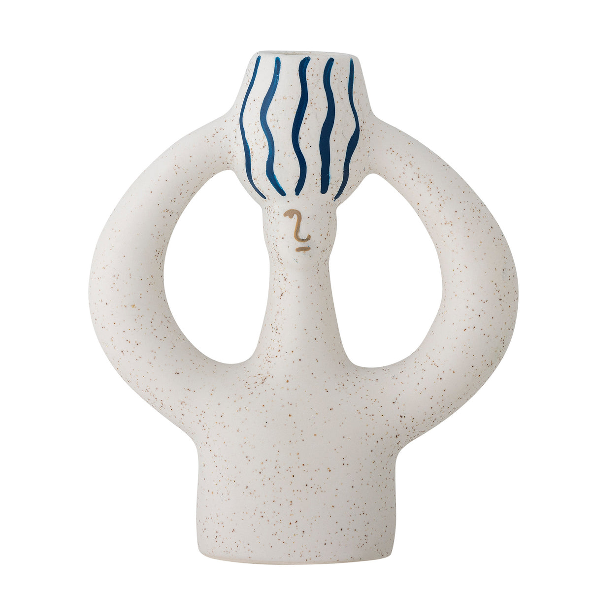 Hatty Kerzenhalter, Blue, Steingut in Blau präsentiert im Onlineshop von KAQTU Design AG. Kerzenständer ist von Bloomingville
