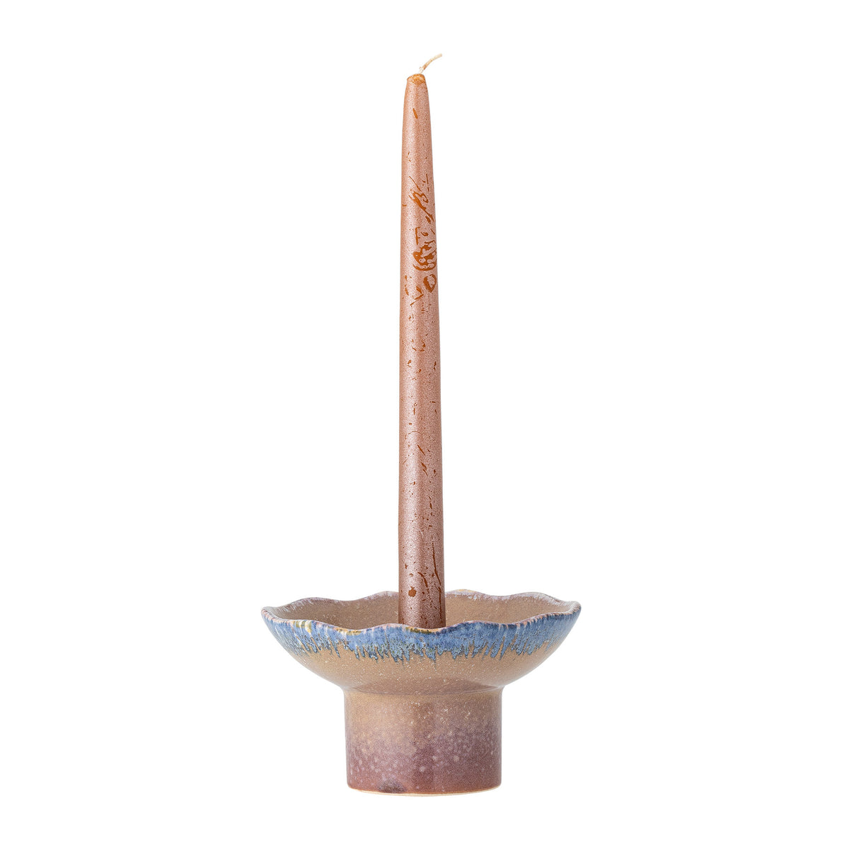 Cloe Kerzenhalter, Blue, Steingut in Blau präsentiert im Onlineshop von KAQTU Design AG. Kerzenständer ist von Creative Collection
